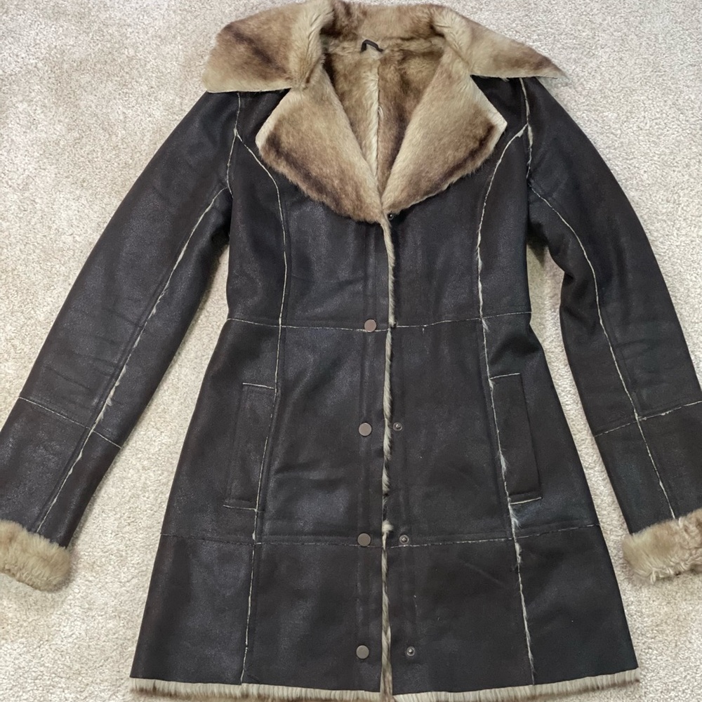 Ostin Faux leather shearling coat